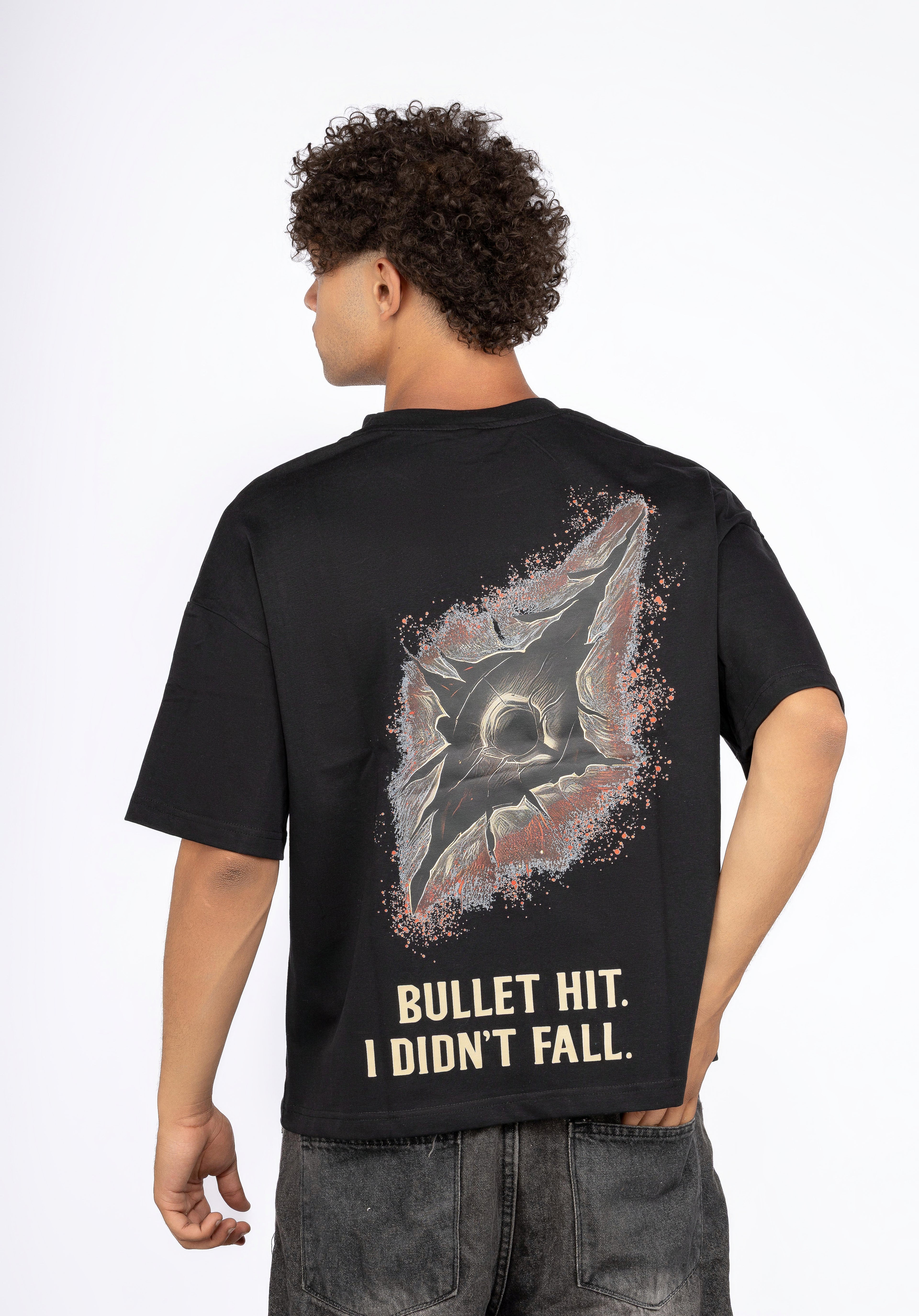 Boxy Fit T-shirt – "Bullet Hit" Edition
